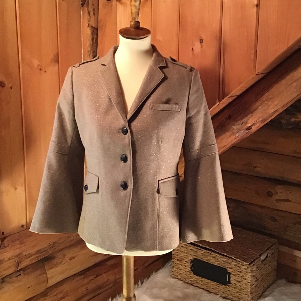 Banana Republic Lurex Bell-Sleeve Blazer Size 8
